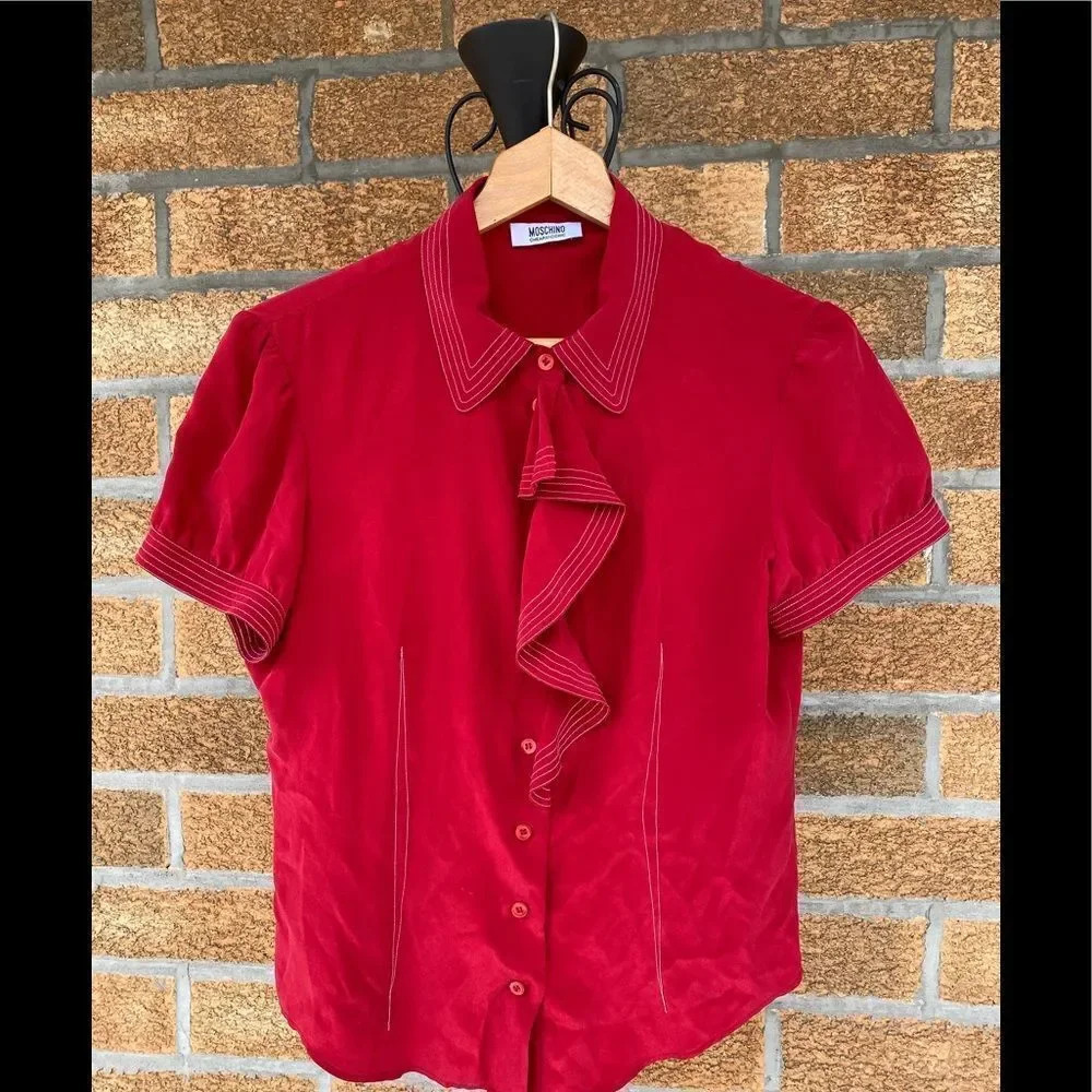 Moschino Cheap And Chic Silk Blouse Size 12 — image 6 of 8